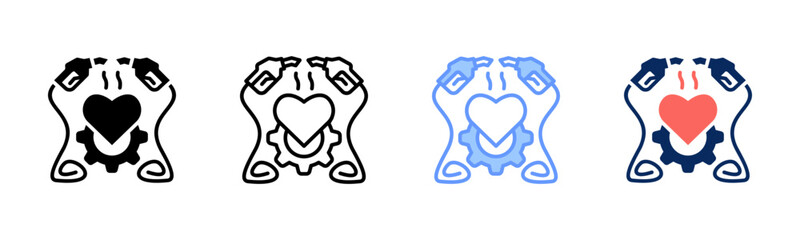 Heart-Powered Drive icon set multiple style collection