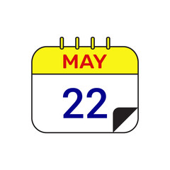 22 may calendar icon vector design illustration