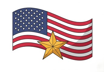 Naklejka premium Happy Veterans Day concept background. Illustration of Happy Veterans Day vector concept background for web design. USA flag, US flag, white background. High quality photo