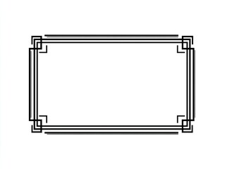 Empty rectangular frame with decorative, geometric borders