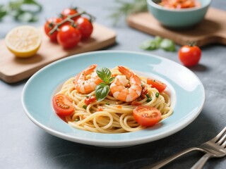Tomato and Prawn Linguine. Like summer on a plate