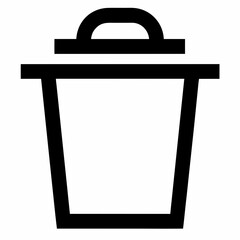 Black Line Compost Bin with Lid Vector