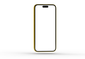 High-quality image of a gold smartphone with a blank screen, perfect for app presentations or website mockups.