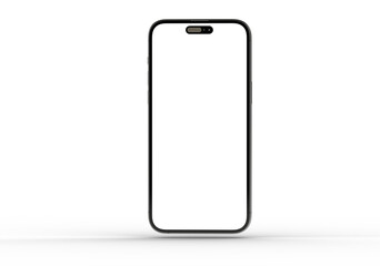 High-quality image of a modern smartphone with a blank screen, perfect for app presentations or website designs. Download now!