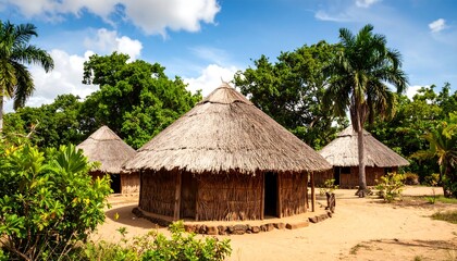 Traditional African round huts