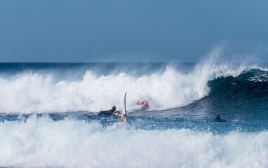 &ldquo;Surfer riding a big wave in the Atlantic ocean&rdquo;