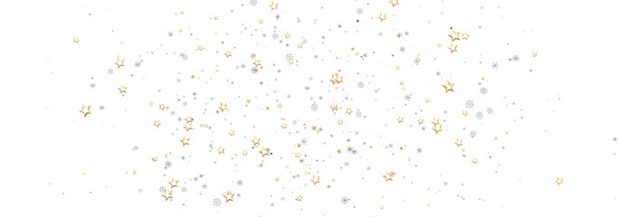 Sparkling festive background with gold and silver stars. Perfect for celebrations, holidays, and more!