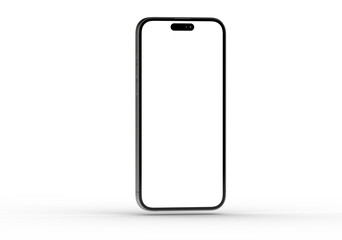 High-quality image of a modern smartphone with a blank screen, perfect for app presentations or website mockups.  Download now!
