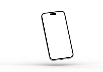 High-quality photo of a modern smartphone with a blank screen, perfect for app presentations or website mockups.