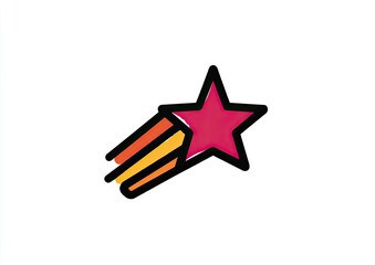 Obraz premium A stylized, vibrant star with a colorful trail. 