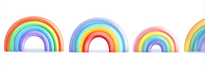 Obraz premium Four pastel rainbow arches