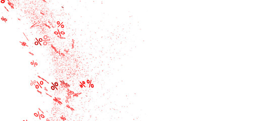 Fototapeta premium Abstract background with red percentage symbols. Ideal for sale, discount, and promotion designs.