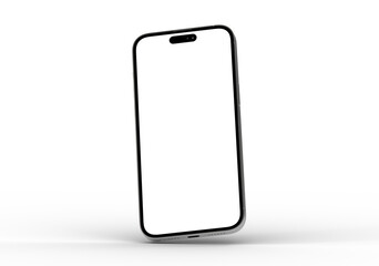 High-quality image of a modern smartphone with a blank screen, perfect for app presentations or website designs.