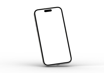 High-quality image of a smartphone with a blank screen, perfect for app presentations or website mockups.