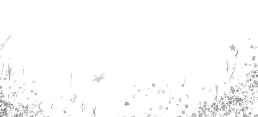 Festive silver glitter stars on white. Perfect for holidays, celebrations, and more.
