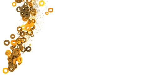 Abstract background with golden rings and sparkles. Perfect for website banners, presentations, or social media.