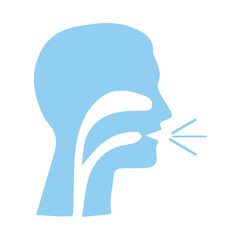dry cough blue icon