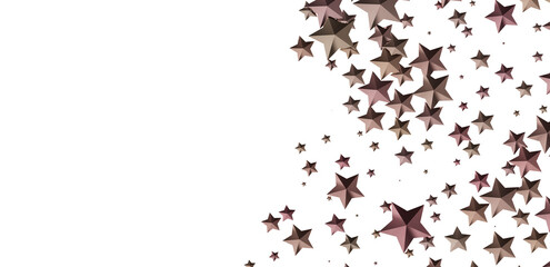 Beautiful background image with many bronze stars falling on white. Perfect for design projects.