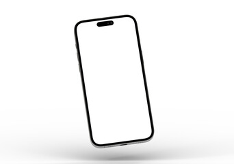 High-quality image of a smartphone with a blank screen, perfect for app presentations and website mockups.