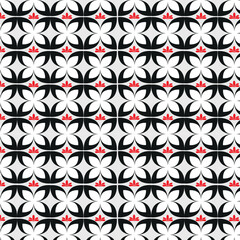 Monochrome Floral Seamless Pattern. Black and White Decorative Design. Elegant Style.