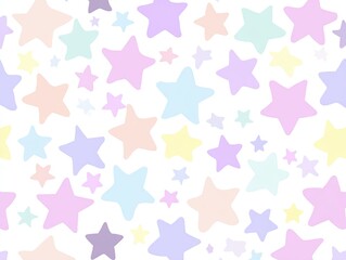 Pastel stars repeat pattern on white background (1)