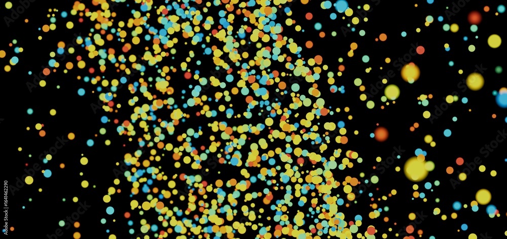 Poster vibrant, dynamic background of colorful floating circles. perfect for presentations or websites.