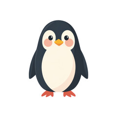 cute penguin illustration with smooth rounded body and orange feet for winter and wildlife themed projects