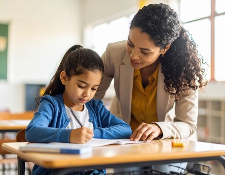 Student Focused on Classroom Assignment