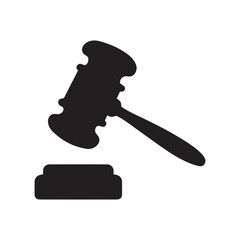 Silhouette of black gavel and sounding block