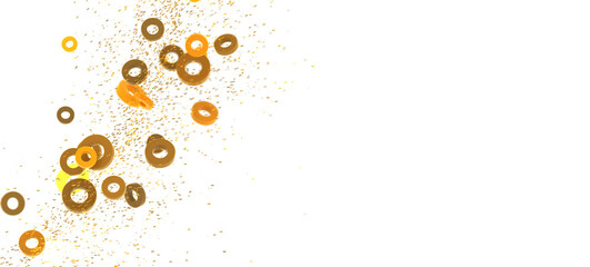 Abstract background with gold rings and glitter perfect for holiday designs, celebrations, and more.