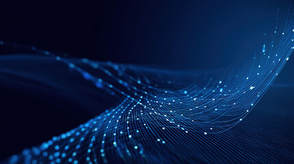 Gradient Blue Tech Background with Fluid Curves, Embodying Modern Science and Visual Flow