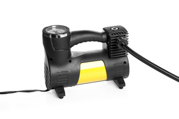 One modern tire inflator isolated on white