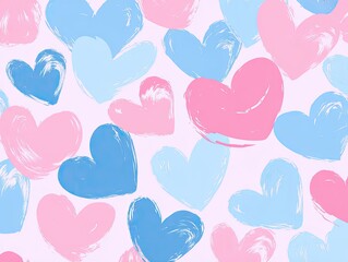Fototapeta premium Heart-shaped brushstrokes in pastel colors