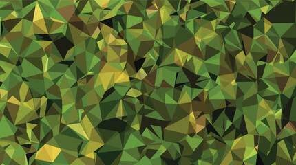 Geometric Mosaic of Green and Yellow Triangles Creating a Textured Surface vector illustration.