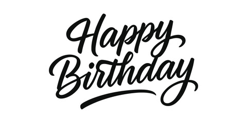Elegant handwritten happy birthday calligraphy for celebrations and greeting cards