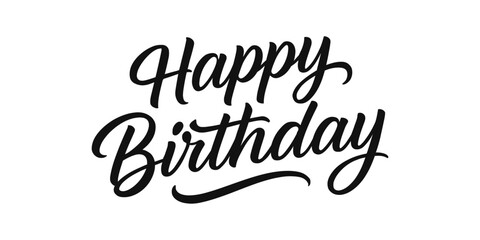 Happy birthday calligraphy with elegant script design