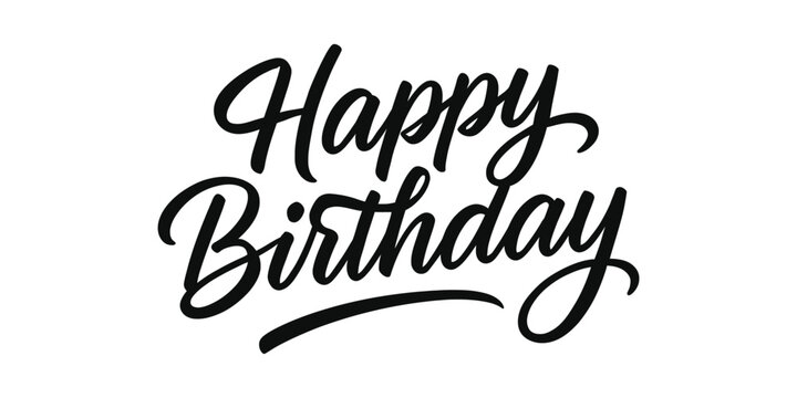 Elegant handwritten happy birthday calligraphy for celebrations and greeting cards