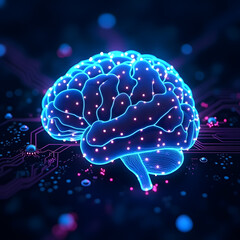 Fototapeta premium Blue, brain-like jellyfish patterns in abstract underwater light