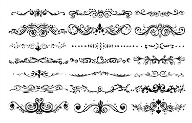 Fototapeta premium Decorative black and white ornate dividers