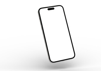 High-quality photo of a modern smartphone with a blank screen, perfect for app presentations or website mockups.