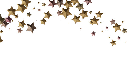 Beautiful image of gold and brown stars on white. Perfect for holidays or celebrations.