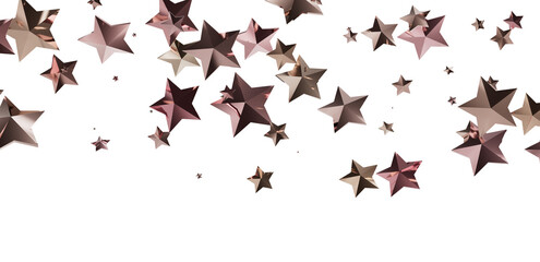 Beautiful image of rose gold stars falling on a white background. Perfect for backgrounds, textures, and more.