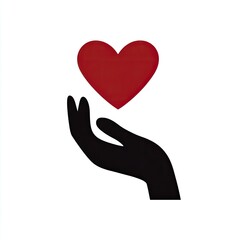Obraz premium A simple graphic of a hand holding a heart