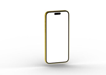 Modern gold smartphone mockup with blank screen. Perfect for app presentations and website designs.