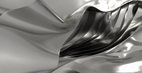 High-resolution image of abstract silver metal folds. Perfect for modern designs.