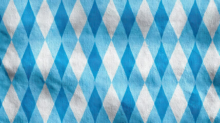 Oktoberfest-Themed Blue and White Bavarian Diamond Pattern Fabric Background