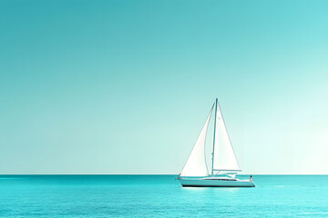 Sleek Luxury Yacht Sailing on Turquoise Waters Under Clear Skies  