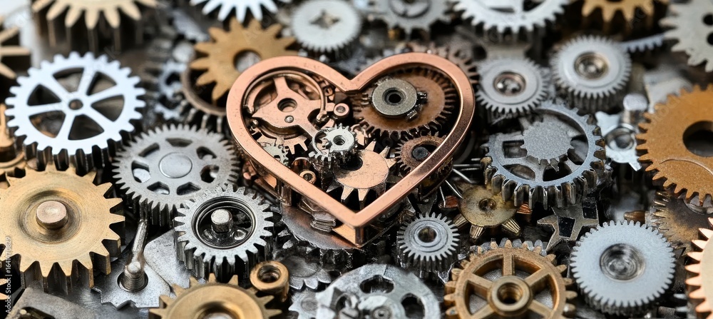 Aufkleber intricate gears interlocking in perfect harmony, symbolizing the art of collaboration and unity.