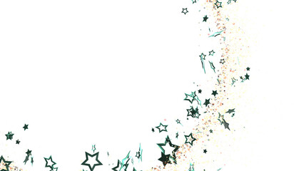 Elegant design with teal stars and glitter perfect for festive backgrounds, invitations, or cards.