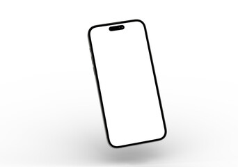 High-quality image of a modern smartphone with a blank screen, perfect for app presentations or website mockups.
